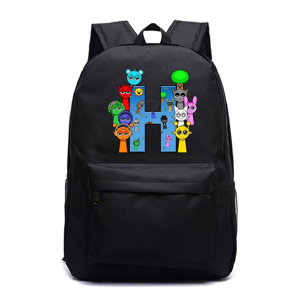 Leisure Travel Backpack Rhythm Box 26 Letter School Bag Elementary and Secondary School Students Peripheral Backpack Trend