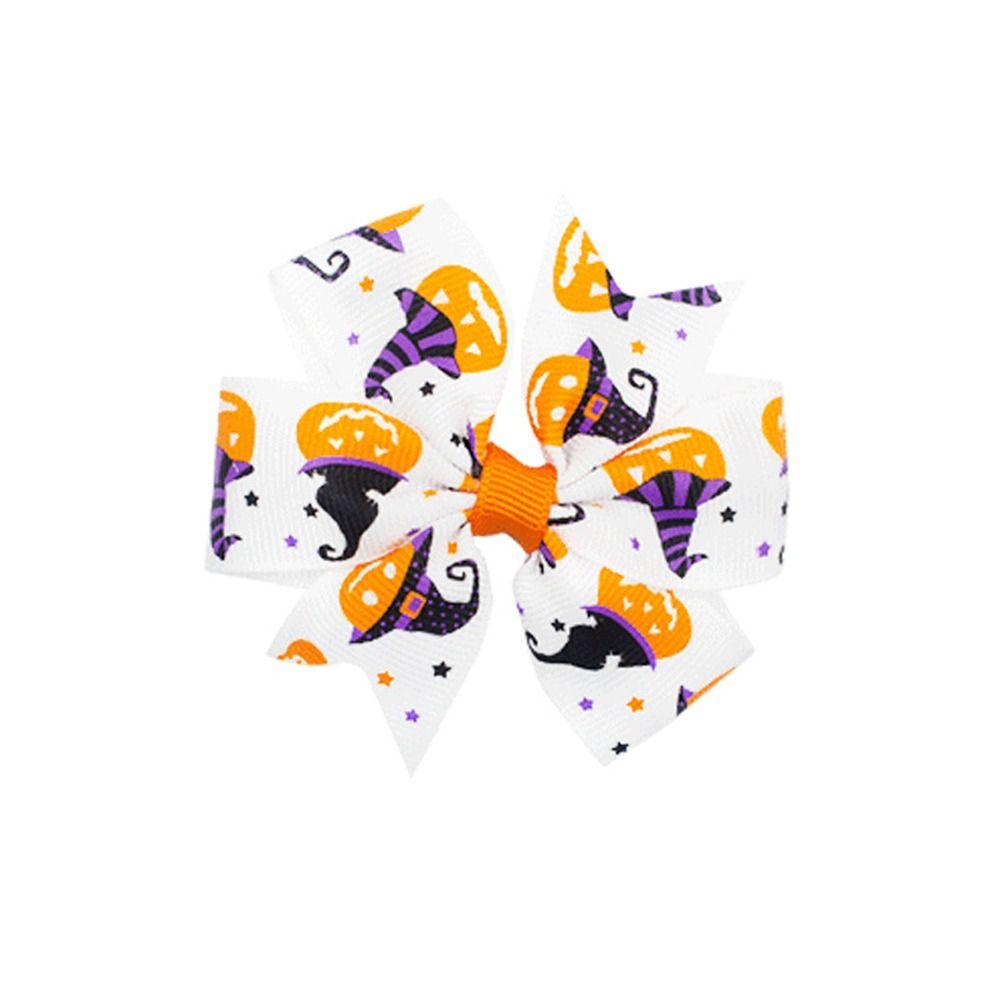 Заколка для волос в виде тыквы и летучей мыши-скелета, заколка-уточка, смешной бант на Хэллоуин, заколка для волос, косплей