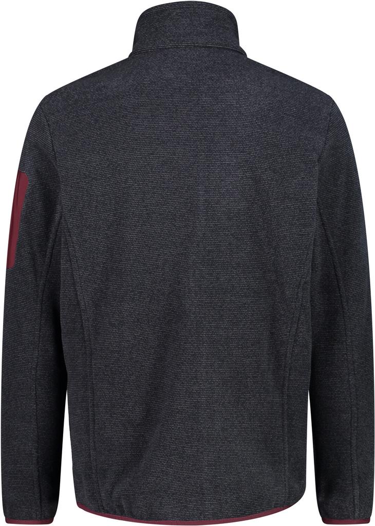 Куртка мужская CMP Fleece Jacquard-Knit-Tech Jacket (38H2237) Herren-Fleece Jacquard-Knit-Tech mit Rautenmuster antracite/burgundy