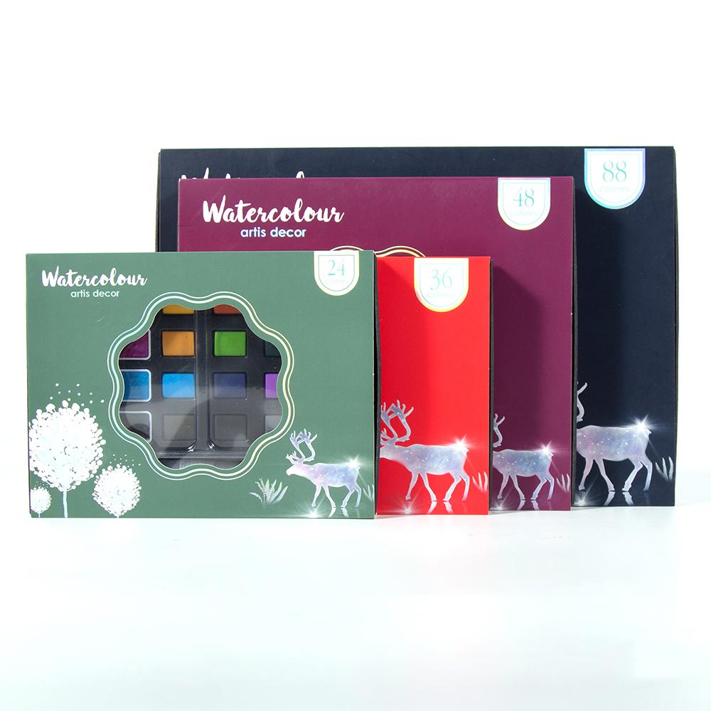 H&B Watercolor Paint Set 88 Colors Professional Art Supplies Including 40 Pearlescent and 48