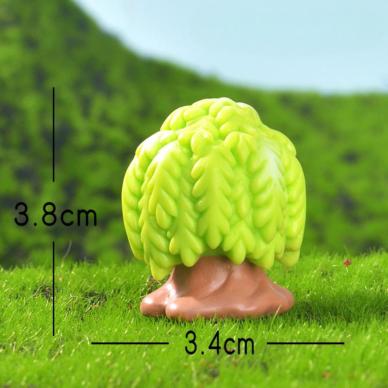 Мультяшное Большое Дерево Микро-ландшафт Смола Маленькие Декоративные Элементы, Красочные Искусственные Деревья, Милые Деревья и Аксессуары для Ландшафтного Дизайна Маленького Сада