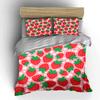 Strawberry Print Bedding Set Pink Decor Bedding set (1 duvet cover, 2 pillowcases, duvet not included)