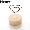 Decor Home Decoration Memo Card Round Wooden Holder Message Left Supporter Photo Frame Picture Clip