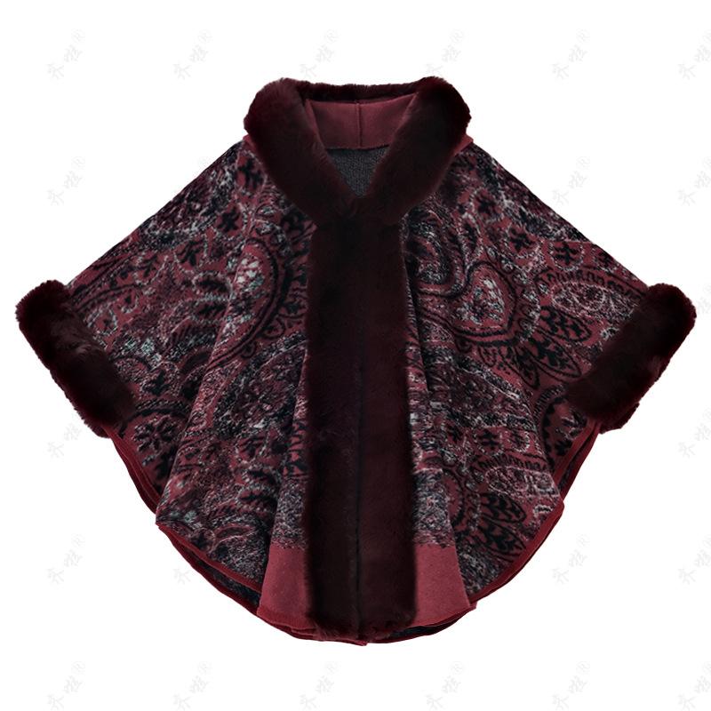 Теплая шаль из искусственного меха с принтом в стиле бохо для женщин. Мягкая, удобная и стильная накидка-пончо с большой накидкой с капюшоном. Роскошная меховая накидка для вечерней вечеринки.