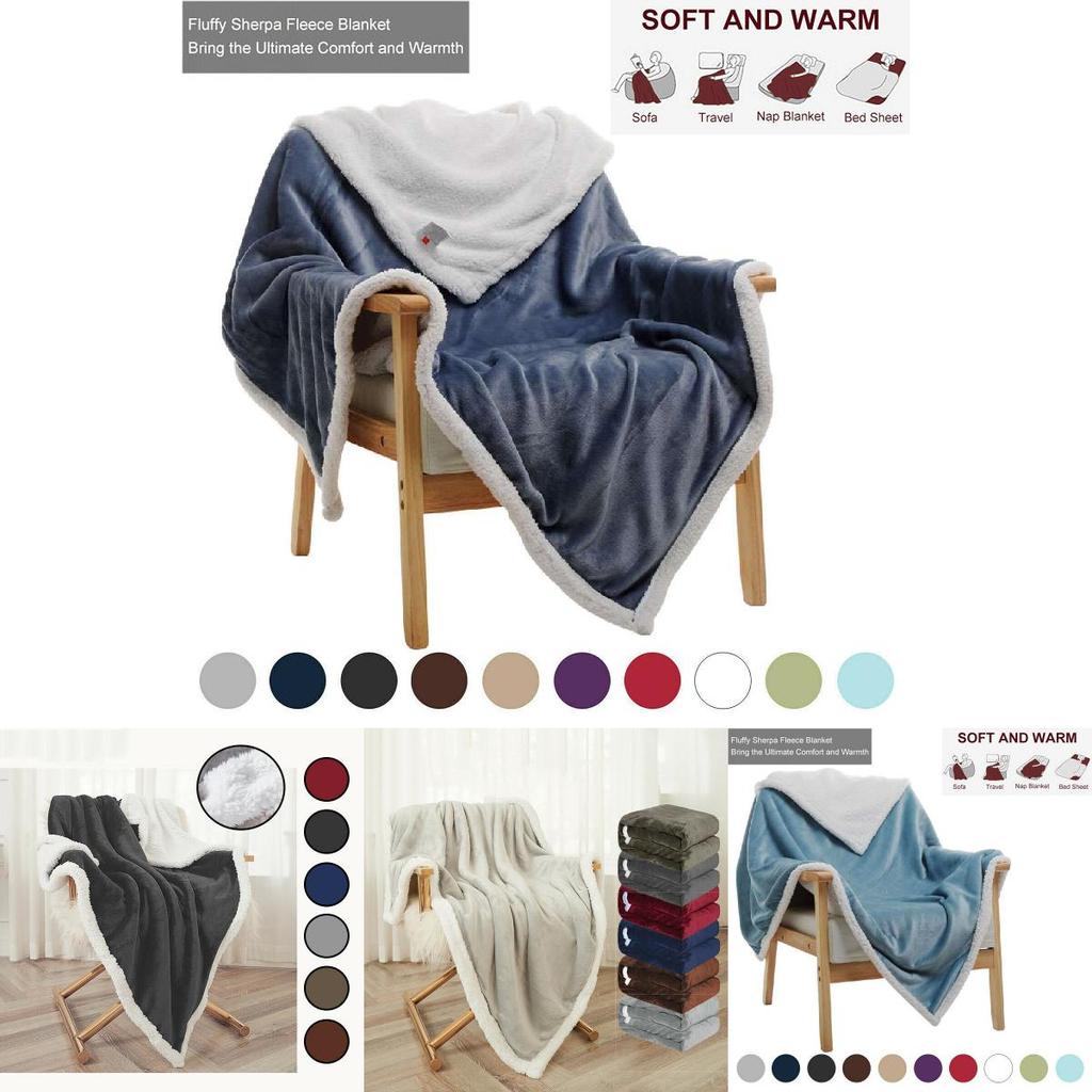 Роскошное одеяло из шерпы и фланелевого флиса, мягкое, плюшевое, теплое, утолщенное, комфортное