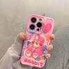 Ins Oil Painting Graffiti Bear Rabbit Case For Iphone 13 11 14 12 Pro Max 14 Plus Soft Imd Water Ripple Back Cover