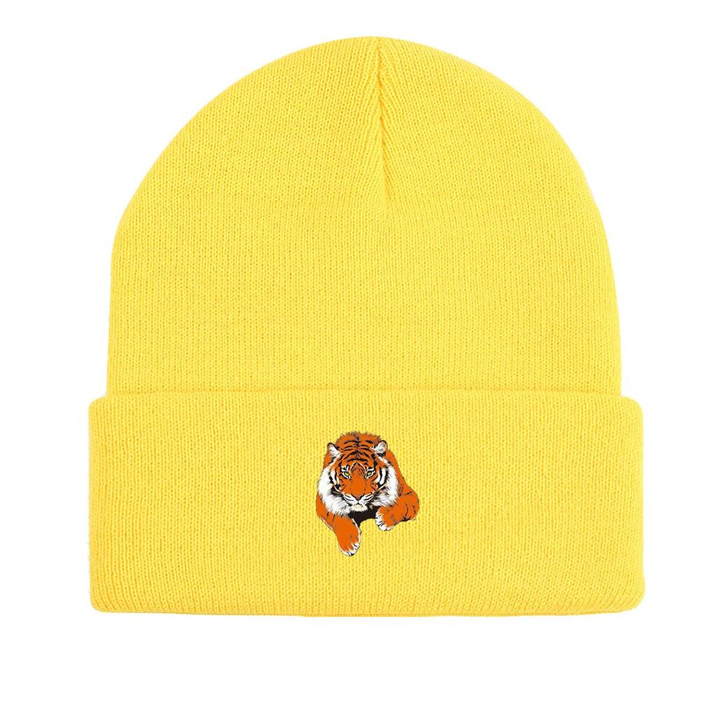 Lifelike Tiger Winter Knitted Cap Beanie, Animal Man Cap Stretchy Autumn Hip Hop Bobble Hat Knit Hat Beanie