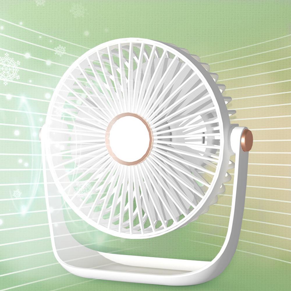 6 Inch USB Charging Desk Fan Quiet Three Blades Portable Table Fan with Night Light