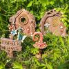 4Pcs Fairy Door Ornaments Hand-Painted Resin Garden Statue Waterproof UV Resistant Outdoor