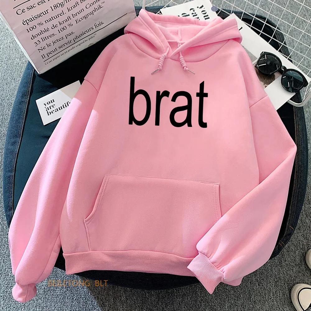 Charli XCX Brat Green Hoodies 2024 Альбом Графический Принт Толстовки Уличная Одежда Женские Рубашки Длинные Рукава Женщины Sudaderas
