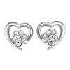 Spot love cat paw small stud earrings creative dog footprint zircon earrings girls jewelry