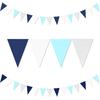 Silver Black Gold Party Decorations - 2Pcs Paper Pennant Banner Flags Men Birthday New Years Eve Retirement Graduation Anniversary Classroom Office