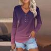 Женский модный повседневный топ на пуговицах с длинным рукавом и цветочным принтом, v-образным вырезом и пуговицами