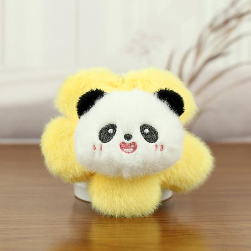 Cute Floral Panda Plush Pendant Ideal For Stylish Bag Charm Or Keyring Accessory