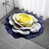 Peony Floor Mat 3D Visual Effect Floral Rug Absorbent Bathroom Mat