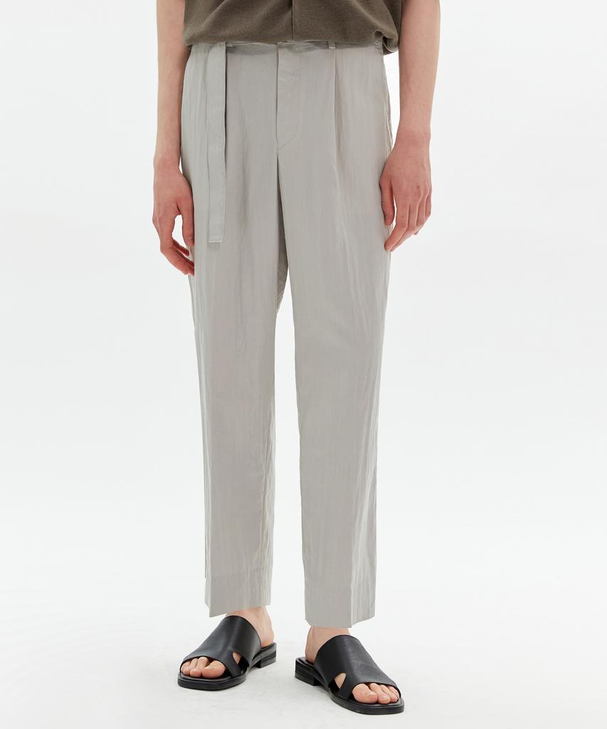 COSTUME O’CLOCK Belt One-Pleat Balloon Fit Crop Slacks Rn.Greybeige Coospt174Rngbeige