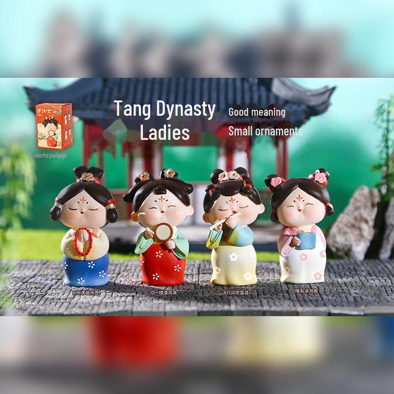 Креативный держатель для телефона в стиле династии Тан: Изысканный орнамент из смолы