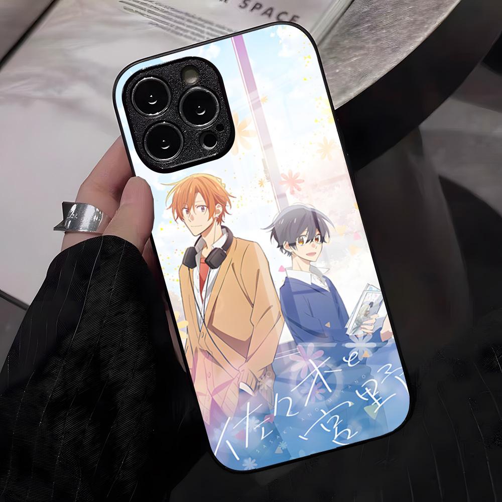 Чехол для телефона с персонажами аниме Сасаки и Мияно для iPhone 17 Pro Max 16 15 14 Pro Max 13 11 X Xs Xr 8 7Plus Стеклянная крышка