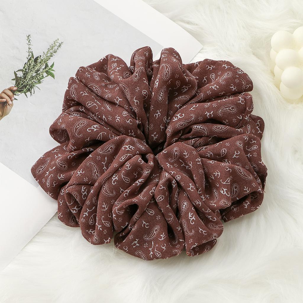 Модные мусульманские резинки для волос с принтом, большие премиальные оверсайз, Малайзия, шифон, большой размер, мусульманские резинки для хиджаба