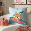 Cartoon LLankyboxesES Cushion Cover Pillowcase Short Plush Invisible zipper Room Sofa Cushion Cover