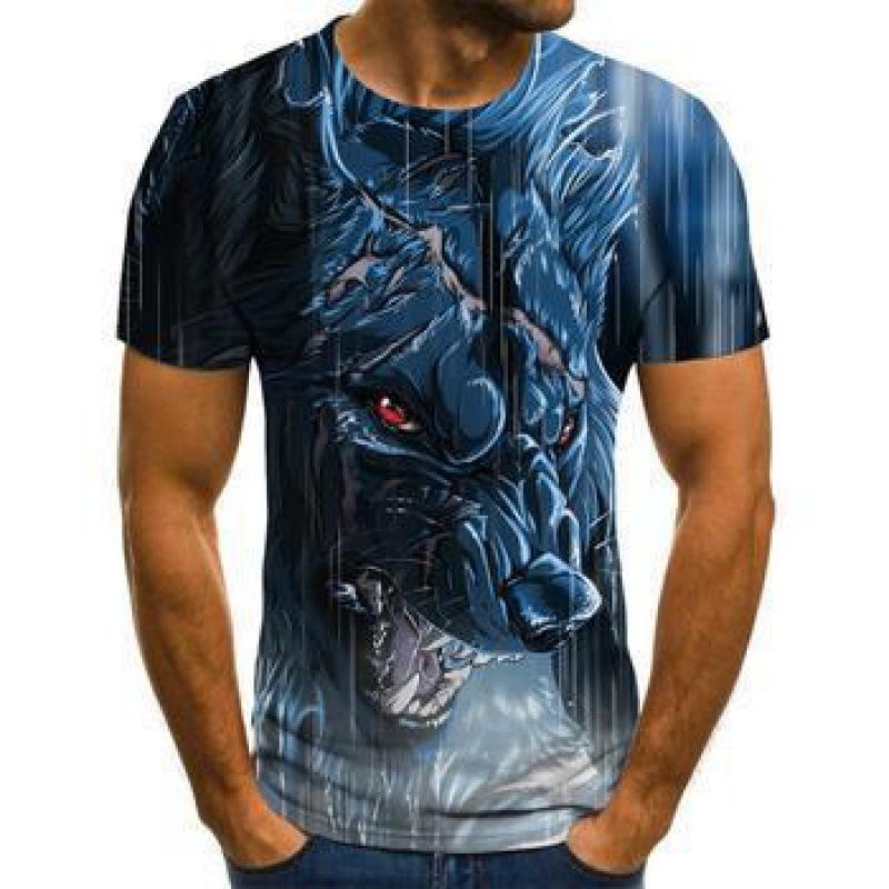 Летняя футболка с геометрическим ослепительным изображением, 3D цифровая печать, круглый вырез, мужская спортивная свободная 3D футболка