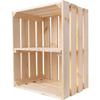Creative Deco Caisse En Bois Naturel Avec Etagere - 50x40x30 Cm - Caisse De Rangement - Cagette Rangement Bois - Caisse Vin