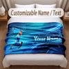 Cristiano Ronaldo Printed Flannel Blanket Custom Name Text Soft Warm Throw For Bedroom Holiday Gift