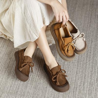 Модная GKTINOO 2025 Обувь из натуральной кожи Женские балетки Летняя женская однотонная обувь на мягкой подошве Женские слипоны лоферы