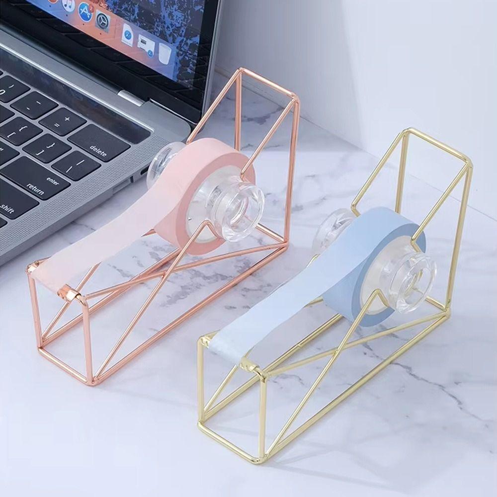 Rust-proof Manual Tape Cutter Non-slip Desktop Tape Holder Iron Art Tape Dispenser Desk Decoration