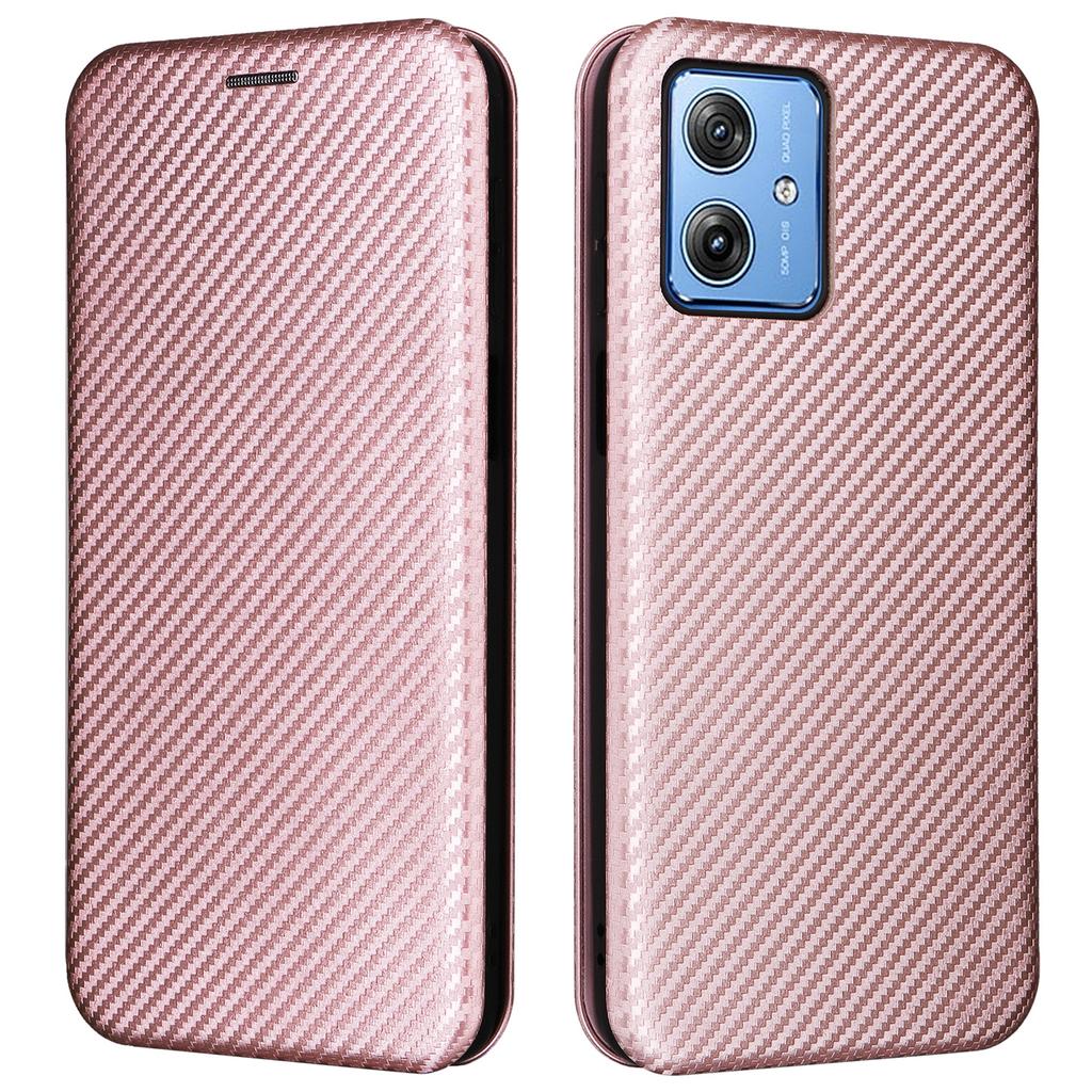Для Motorola Moto G64 5G Чехол Кожаный чехол с текстурой углеродного волокна со слотом для карт