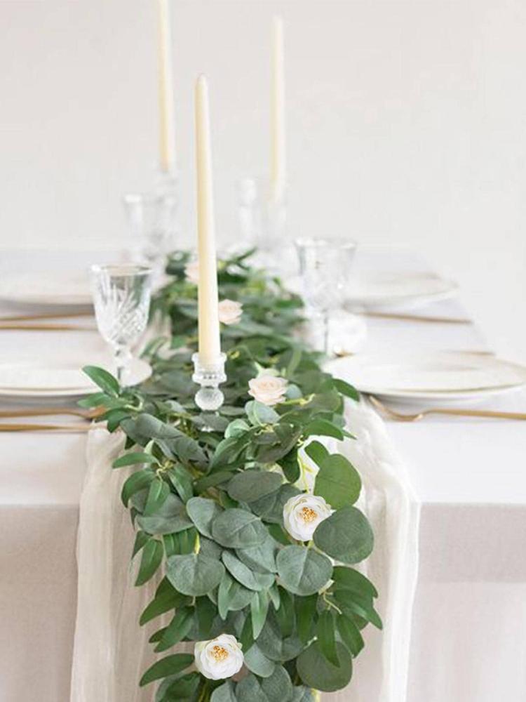 1,8 м искусственный эвкалипт с гирляндой из камелий, свисающая лоза для домашнего сада, свадебного декора, настенного декора