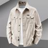 Винтажная мужская рубашка из 100% хлопка в стиле сафари, многокарманный топ с лацканами, весна-осень, с длинным рукавом, молодежная, свободного кроя, больших размеров M-6XL