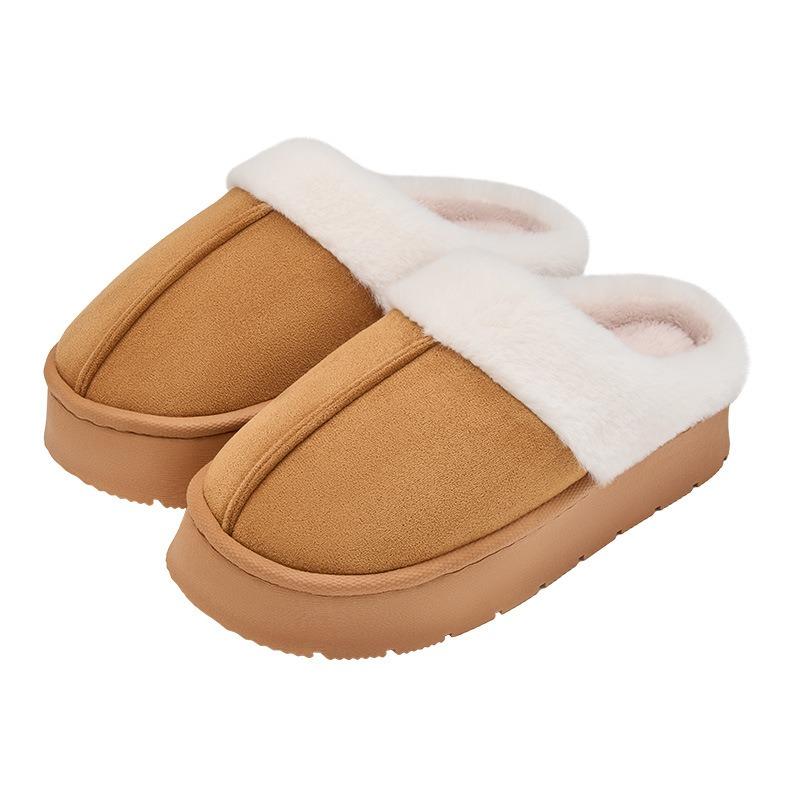 Adult Boken Slippers Women's Winter Indoor Home Warm Plush Slippers Men's Autumn and Winter