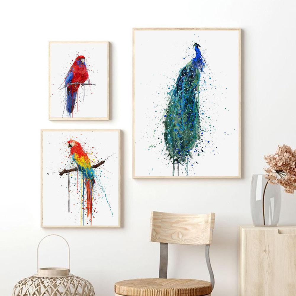 Новый скандинавский абстрактный постер с изображением животных, настенная живопись, абстрактные всплески чернил, художественная картина на холсте, гостиная, коридор, украшение для дома, фреска без рамки