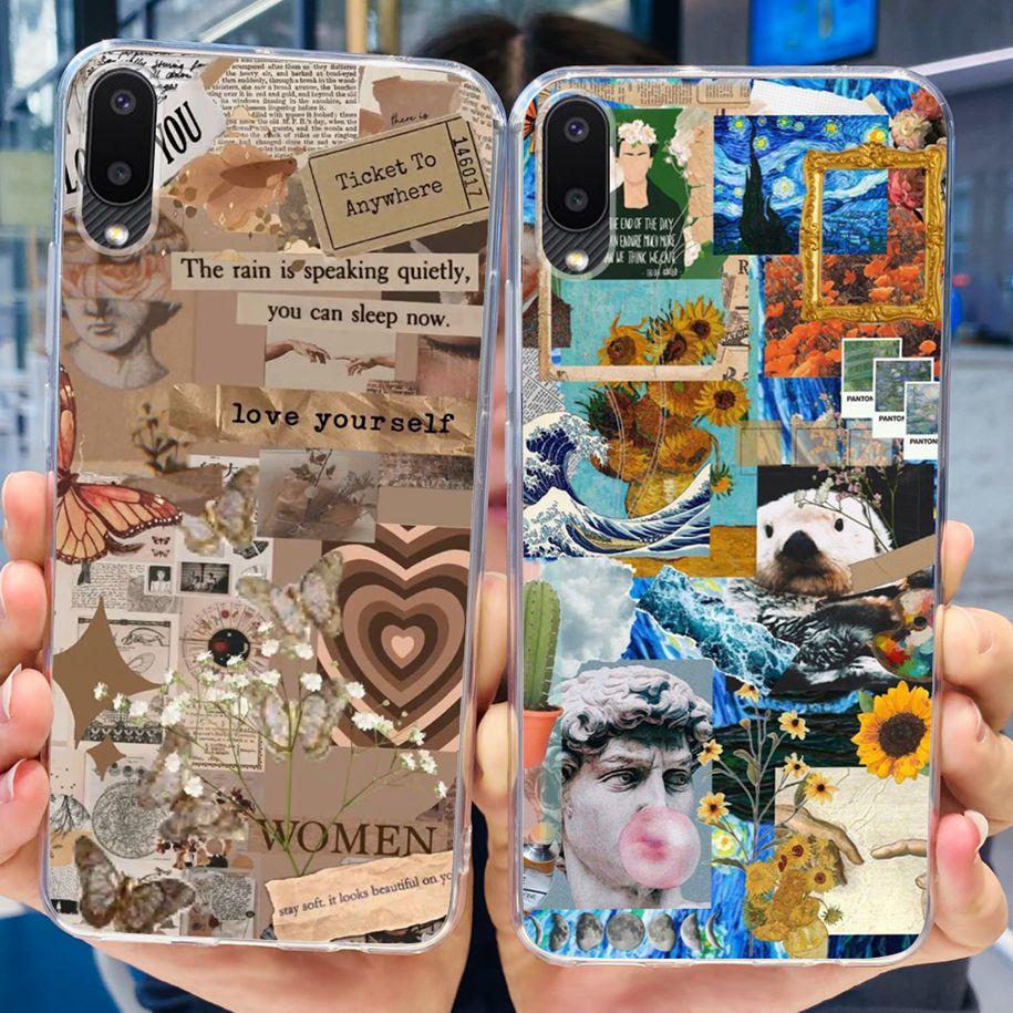 Чехол для Samsung Galaxy A02 A02S Модный Цветочный Силиконовый Мягкий Чехол Funda для Samsung A02s A02 M02 A 02S M 02S A022F Чехлы для Телефона
