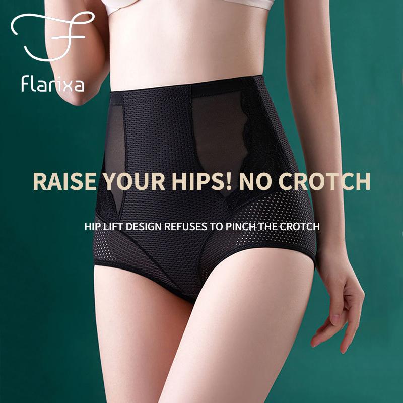 Flarixa High Waist Underwear Women Seamless Panties Breathable Ice Silk Underpants Comfort Ladies Briefs Sexy Mesh Lingerie Thin