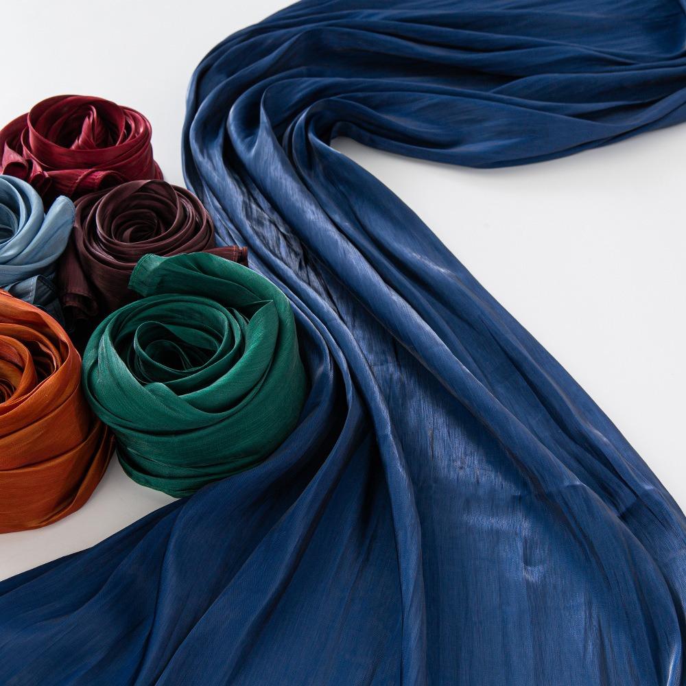 Pleated Shawl Head Wraps Silky Shimmer Women Muslim Shawl New Fashion Islam Turban