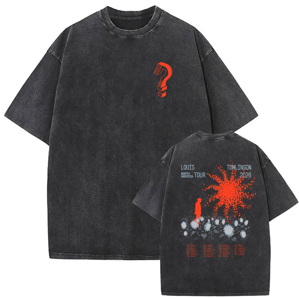 Vintage Washed Louis Tomlinson How Did We Get Here Tour 2026 New T Shirt Men Women Harajuku Fashion Oversized Tshirt Streetwear