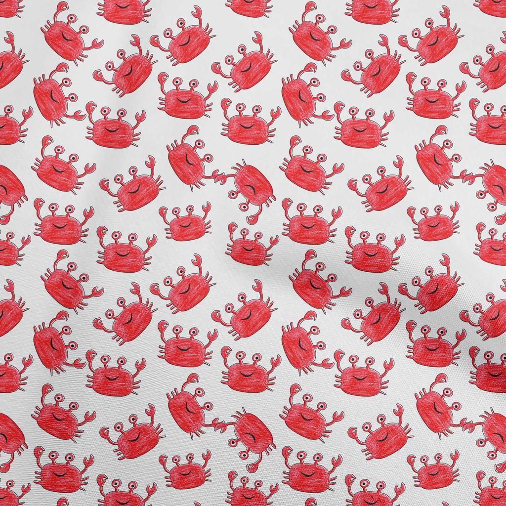 oneOone Cotton Flex Light Blue Fabric Kids Crab Sewing Fabric By The Yard Printed Diy Clothing Sewing Supplies 40 Inch