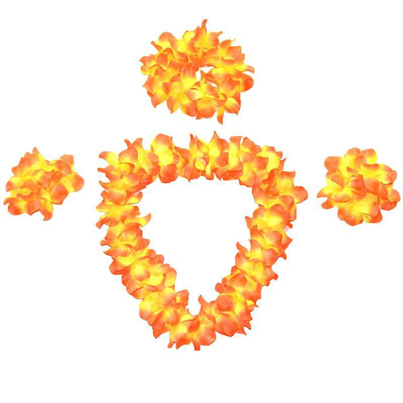 Модернизированное венок из четырех частей SeУтолщенное и зашифрованное гавайское танцевальное платье хула Новогоднее танцевальное представление