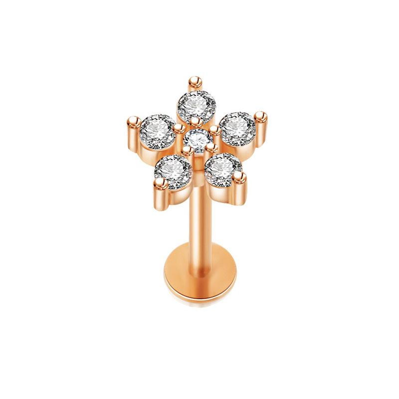 Модные унисекс серьги для пирсинга козелка серьга-лабрет гвоздик мочка носа ухо цветок для губ плоская спираль для хряща 1 шт крестообразное украшение кристалл ракушка