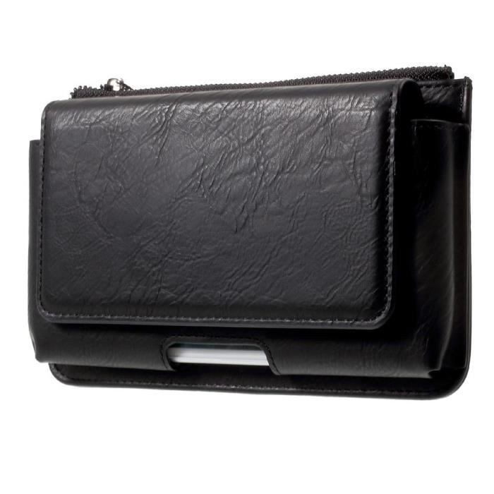 Étui À Ceinture Horizontale - Itel - A16 Plus - Cuir Synthétique - Noir - 15,5 X 9,0 Cm