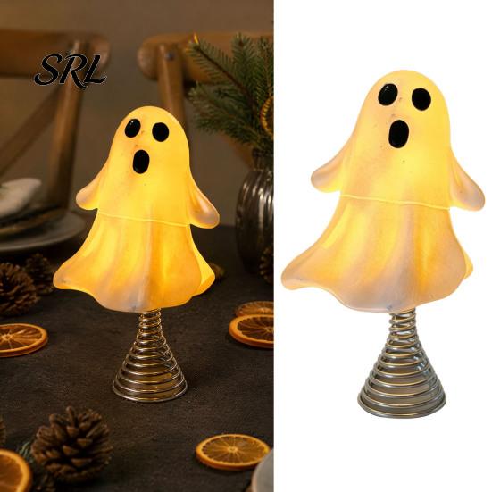 Versatile Lighted Ornament for Parties Cute Ghost LED Decorative Light, Christmas Tree Topper Light with Warm Soft Desktop Night Halloween Party Glow,