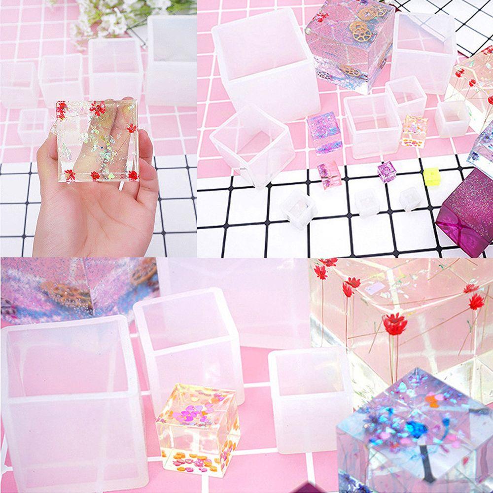 Transparent Pendant UV Epoxy Cube Molds Jewelry Making Tools Silicone Mould Resin Mold
