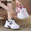 Маленькие белые туфли с внутренним увеличением, женские осенние кожаные повседневные спортивные туфли, новинка 2022 года, старые туфли Wild Sponge Cake на толстой подошве