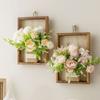 3D Handmade Wood Photo Frame Retro Style Simulated Flower Imitation Flowers Decoration  Background