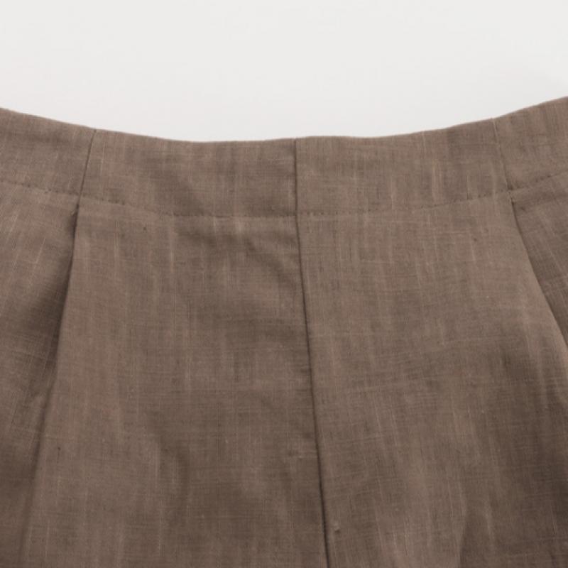 Shop Women Linen Pleat Back Banding Shorts Navy Pic Wpt 1395