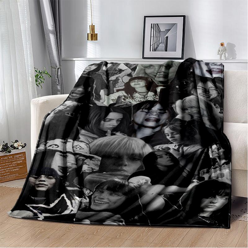 3D Хит Меня Сильно и Мягко Билли Айлиш Певица Мягкое Фланелевое Одеяло для Кровати Спальни Дивана Пикника, Плед для Покрытия Подарок Дети