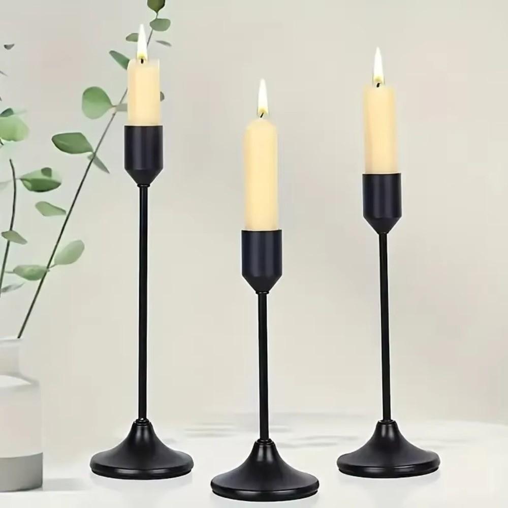 3Pcs/Set Exquisite Candlestick Holder Metal Table Candle Stand Candlelight Dinner Props  Wedding