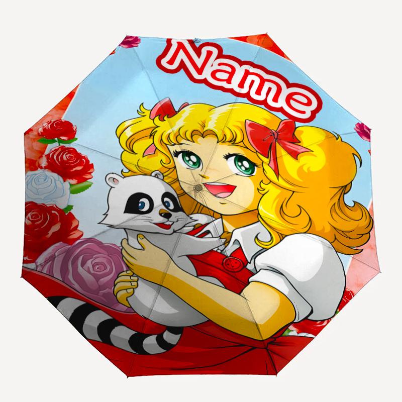 Personalized Name Candy Candy Print Umbrella - Automatic Open/Close, Eight-Rib Durable Frame, Automatic Folding Umbrella